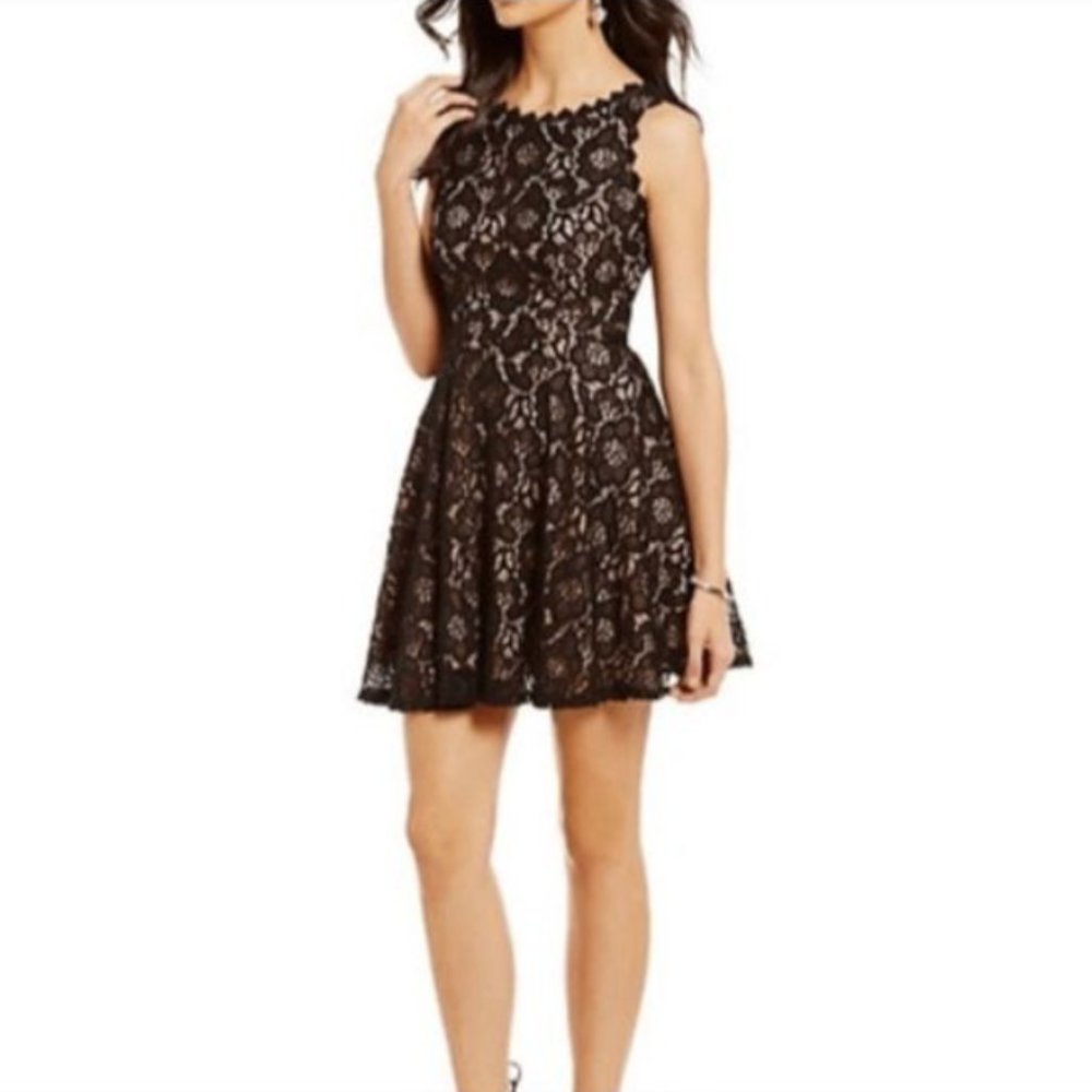 Women's Jodi Kristopher Lace Fit and Flare Sleeveless Dress - Size 9